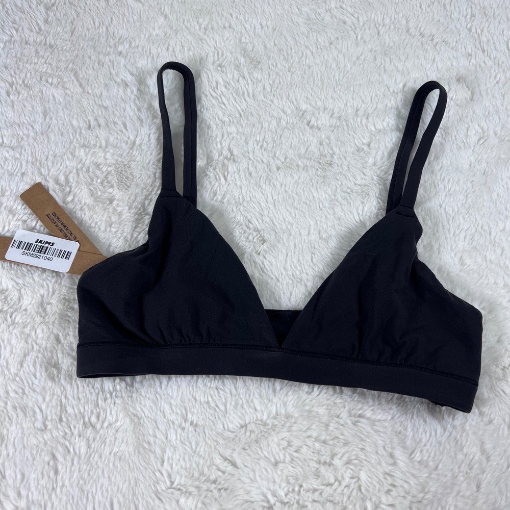 SKIMS Womens Fits Everybody Triangle Bralette Onyx Black BR-TRI-9200 Size XS NWT